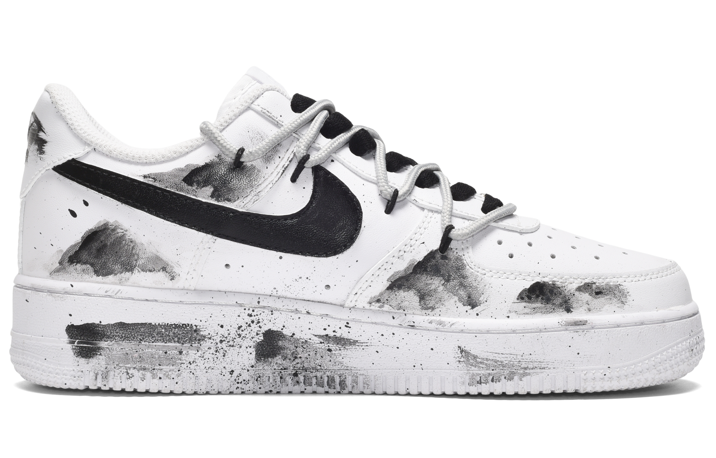 Lookbook 【客製球鞋】Nike Air Force 1 CUS ID CNY新華風 湖山萬里 水墨塗鴉 低筒 板鞋 男款 白灰