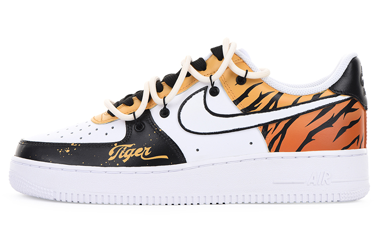 Buy 【定制球鞋】Nike Air Force 1 Low 空军一号 CNY-虎年限定主題定制 虎紋 新年 解構鞋帶 限量500雙特殊鞋盒款 板鞋 男款 黑橙