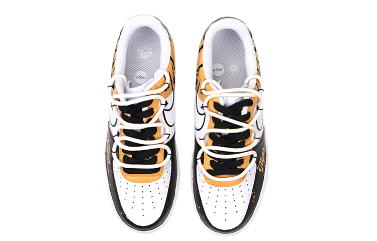 Shop 【定制球鞋】Nike Air Force 1 Low 空军一号 CNY-虎年限定主題定制 虎紋 新年 解構鞋帶 限量500雙特殊鞋盒款 板鞋 男款 黑橙
