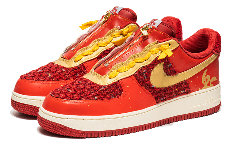 Shop [Kasut Custom] Nike Air Force 1 Low 'CNY Tahun Arnab Emas Merah' DO5220-161(TeamB-男款金红卯兔R-BOX)
