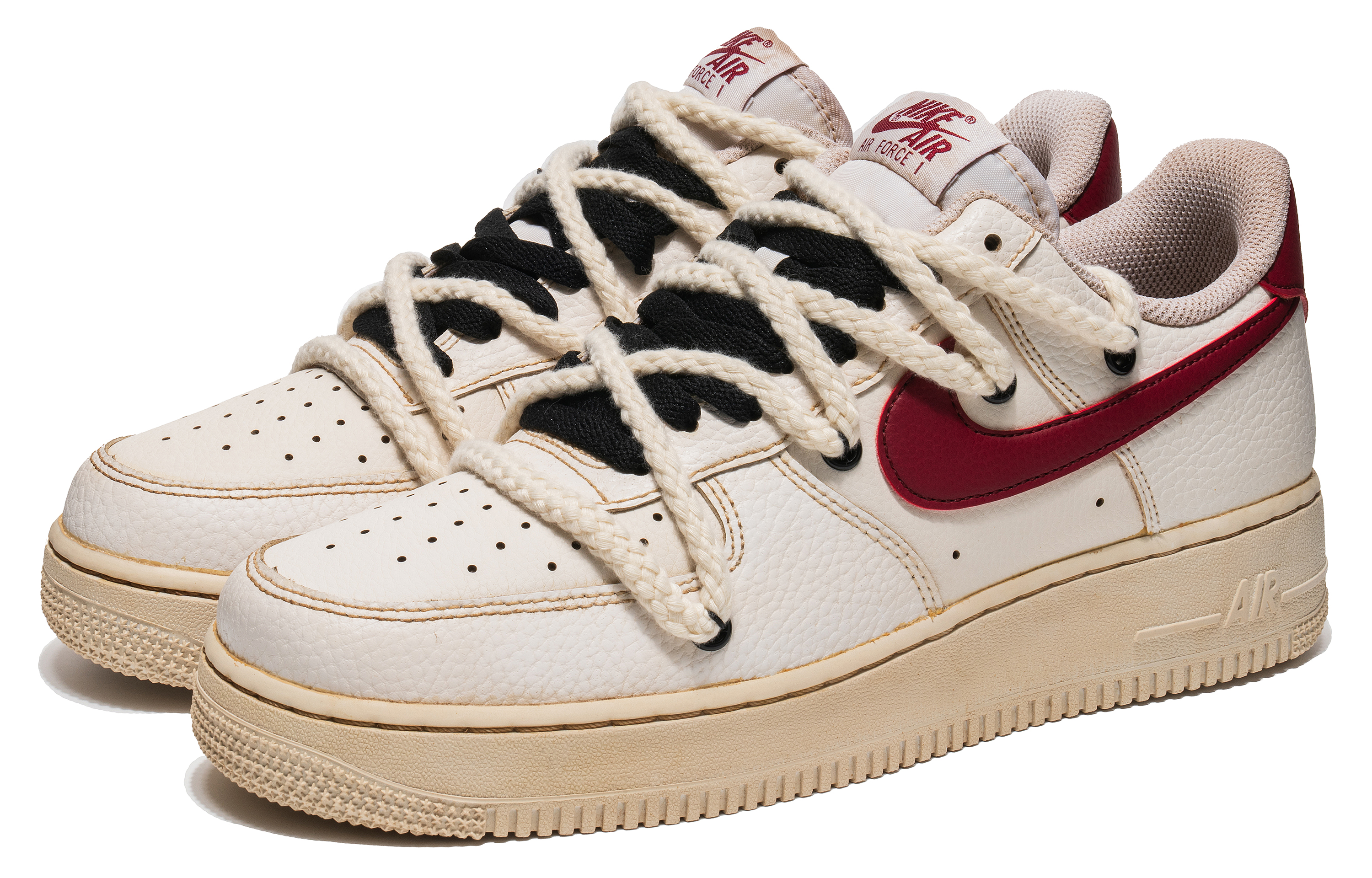 Lookbook Zapatillas Nike Air Force 1 Low 'Coffee Dye Deconstructed Rojo Café' CZ0326-100(Team67-男款咖啡染红棕)