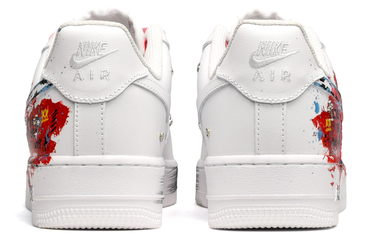 Shop [Kasut Custom] Nike Air Force 1 Low 'Grafiti Berwarna Merah Putih' CW2288-111(TeamE-男款彩色涂鸦红白)