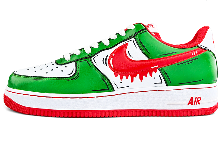 [Custom Shoes] Nike Air Force 1 Low 'Comic Style Red Green Stitching'