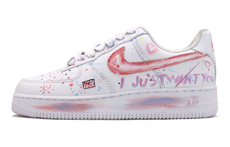 Buy 【定制球鞋】 Nike Air Force 1 Low 空軍一號 告白塗鴉 休閒 低幫 板鞋 GS 白色