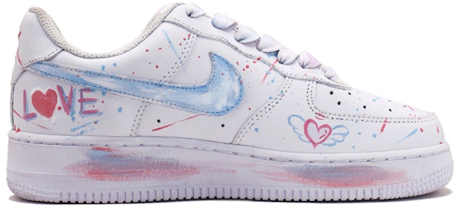 【定制球鞋】 Nike Air Force 1 Low 空軍一號 告白塗鴉 休閒 低幫 板鞋 GS 白色 Order 【定制球鞋】 Nike Air Force 1 Low 空軍一號 告白塗鴉 休閒 低幫 板鞋 GS 白色