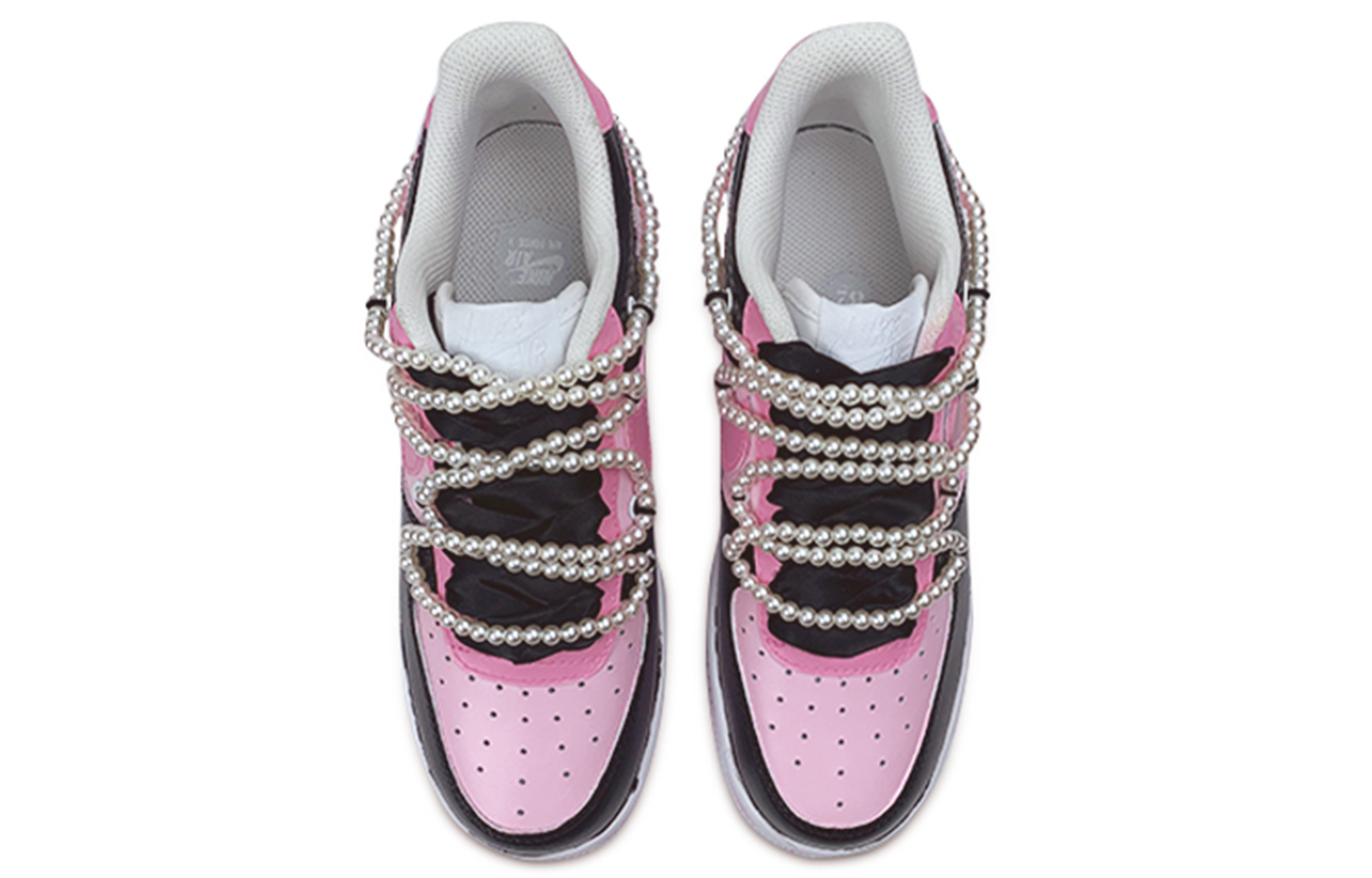 Shop 【定製球鞋】Nike Air Force 1 Low 空軍一號 酷黑甜心 雙鞋帶 手繪塗鴉 低筒 板鞋 男款 黑粉