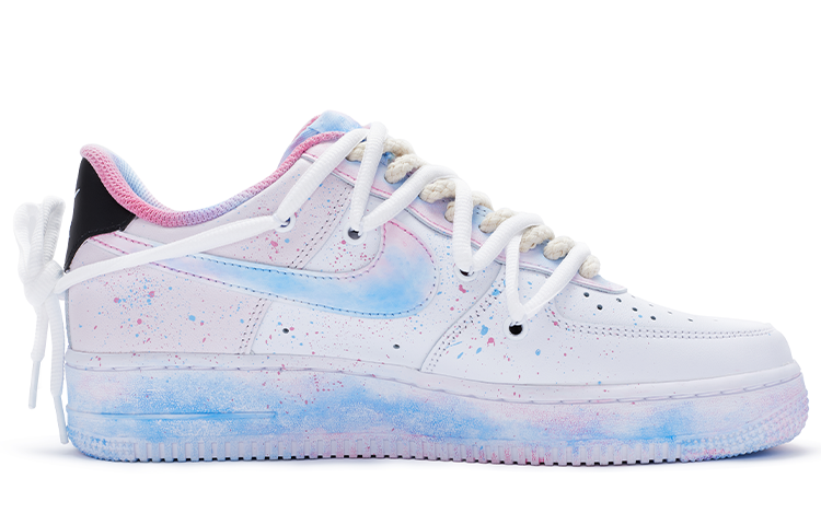 Order [定制鞋款] 耐克空军一号低帮 '棉花糖扎染' CW2288-111(Team11-男款棉花糖涂鸦蓝粉)