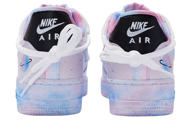 Shop [定制鞋款] 耐克空军一号低帮 '棉花糖扎染' CW2288-111(Team11-男款棉花糖涂鸦蓝粉)