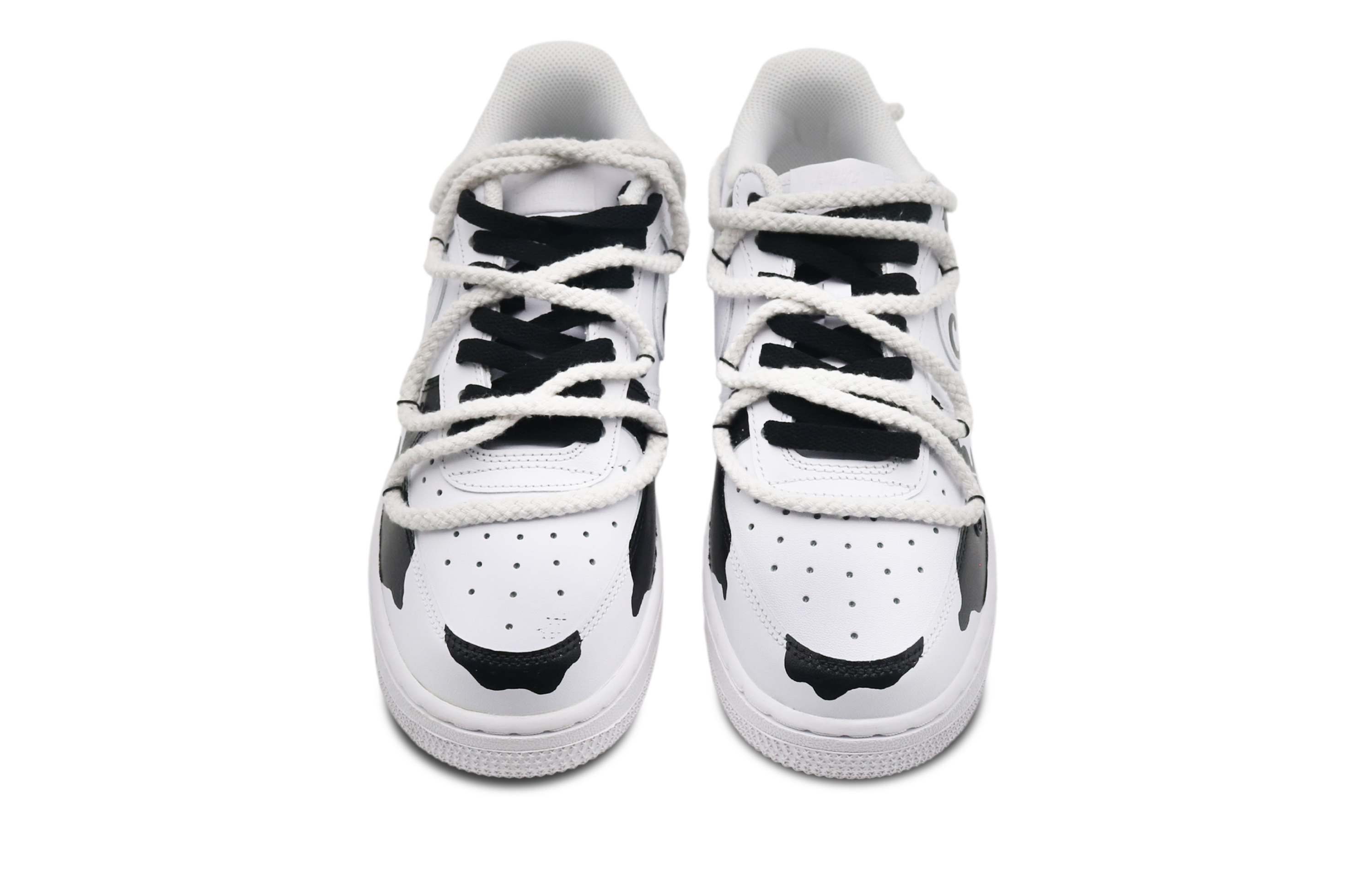 Shop 나이키 에어포스 1 로우 '카우 프린트' (커스텀) CW2288-111(Team8-男款奶牛风黑白)