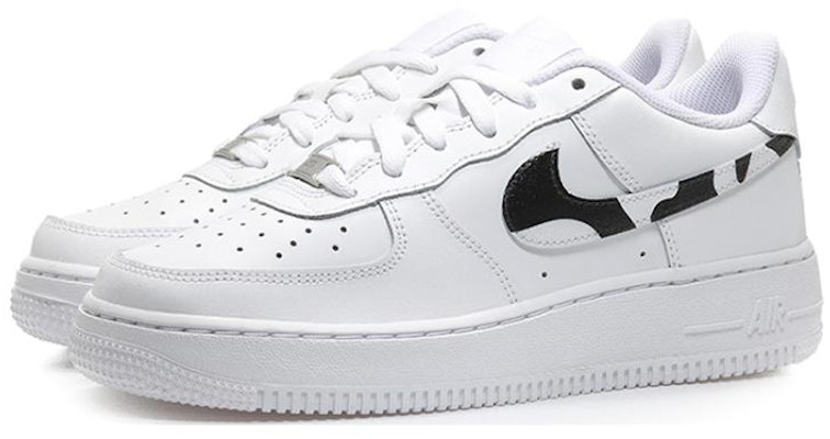 【定制球鞋】Nike Air Force 1 Low LE 奶牛鉤子 清新 SWOOSH 低幫 板鞋 GS 白黑 Lookbook 【定制球鞋】Nike Air Force 1 Low LE 奶牛鉤子 清新 SWOOSH 低幫 板鞋 GS 白黑