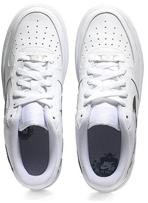 【定制球鞋】Nike Air Force 1 Low LE 奶牛鉤子 清新 SWOOSH 低幫 板鞋 GS 白黑 Shop 【定制球鞋】Nike Air Force 1 Low LE 奶牛鉤子 清新 SWOOSH 低幫 板鞋 GS 白黑