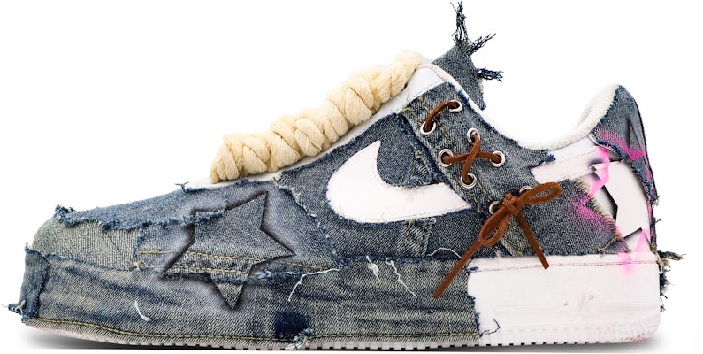 【定製球鞋】Nike Air Force 1 Low 星際牛仔 retrro 工藝改造 簡約 百搭 低筒 板鞋 男款 牛仔藍 Buy 【定製球鞋】Nike Air Force 1 Low 星際牛仔 retrro 工藝改造 簡約 百搭 低筒 板鞋 男款 牛仔藍