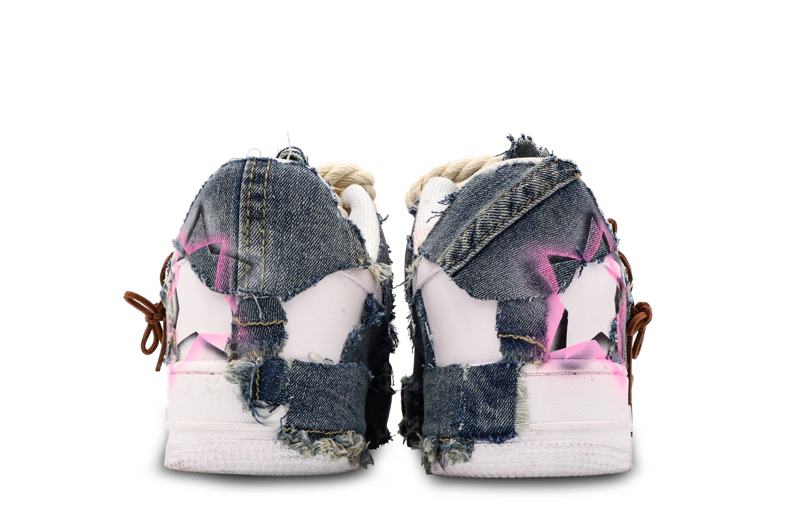 Shop [Sepatu Custom] Nike Air Force 1 Low 'Denim Koboi' CW2288-111(Team53-男款星际牛仔)