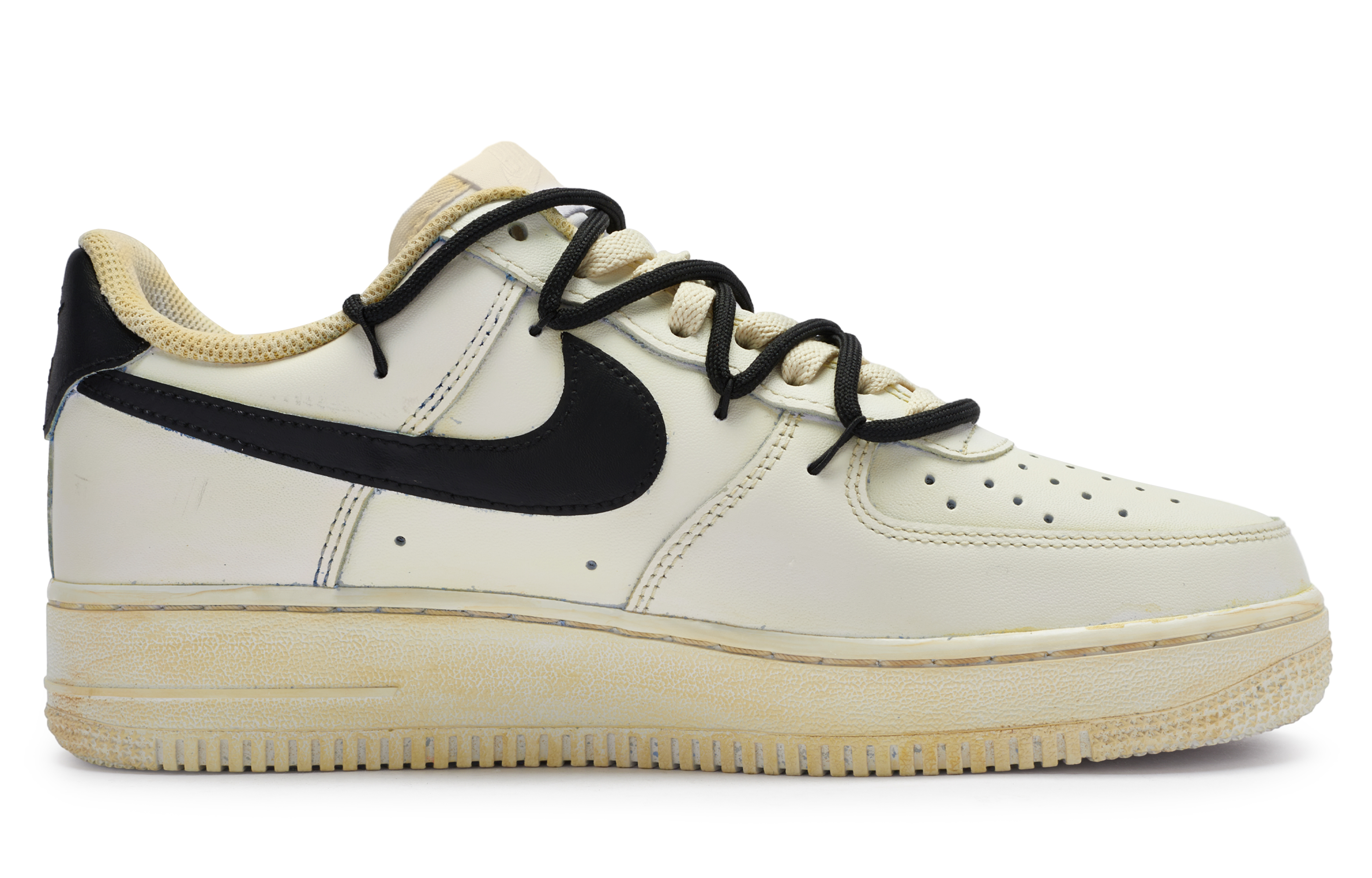 Order 【訂製球鞋】 Nike Air Force 1 Low 811製造 咬碎堅果 戶外高街 解構做舊 防滑耐磨 低筒 板鞋 男款 米棕黑