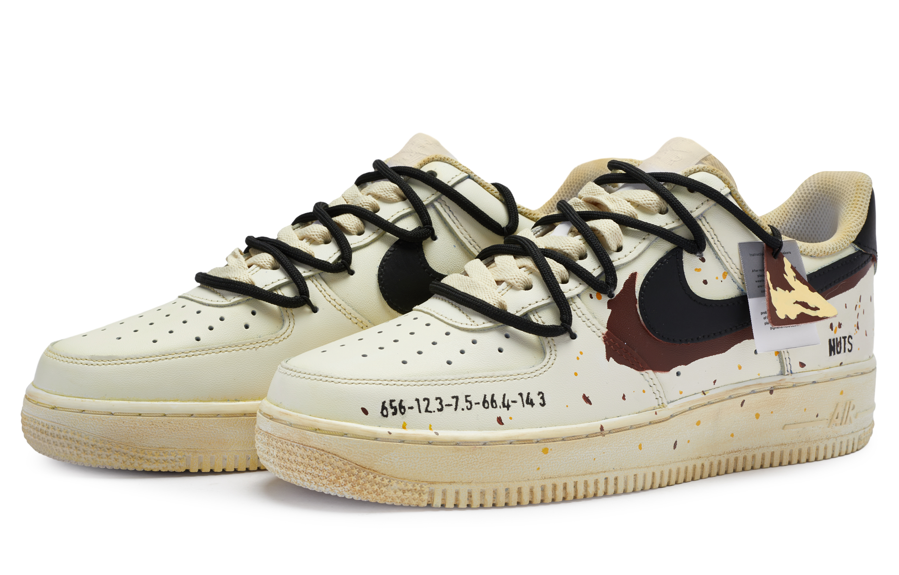 Lookbook 【訂製球鞋】 Nike Air Force 1 Low 811製造 咬碎堅果 戶外高街 解構做舊 防滑耐磨 低筒 板鞋 男款 米棕黑