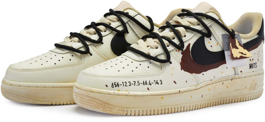 【訂製球鞋】 Nike Air Force 1 Low 811製造 咬碎堅果 戶外高街 解構做舊 防滑耐磨 低筒 板鞋 男款 米棕黑 Lookbook 【訂製球鞋】 Nike Air Force 1 Low 811製造 咬碎堅果 戶外高街 解構做舊 防滑耐磨 低筒 板鞋 男款 米棕黑