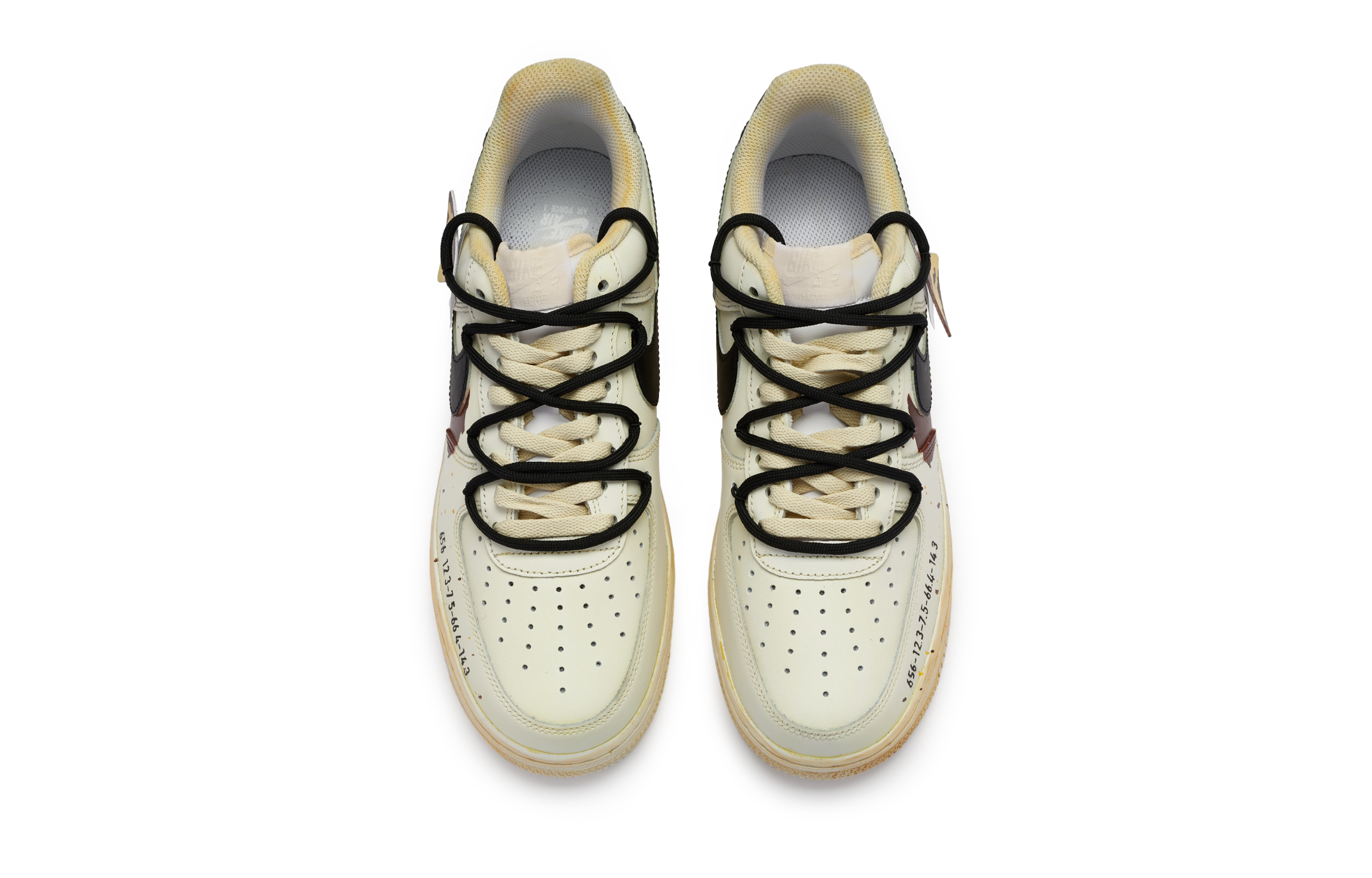 Shop 【訂製球鞋】 Nike Air Force 1 Low 811製造 咬碎堅果 戶外高街 解構做舊 防滑耐磨 低筒 板鞋 男款 米棕黑