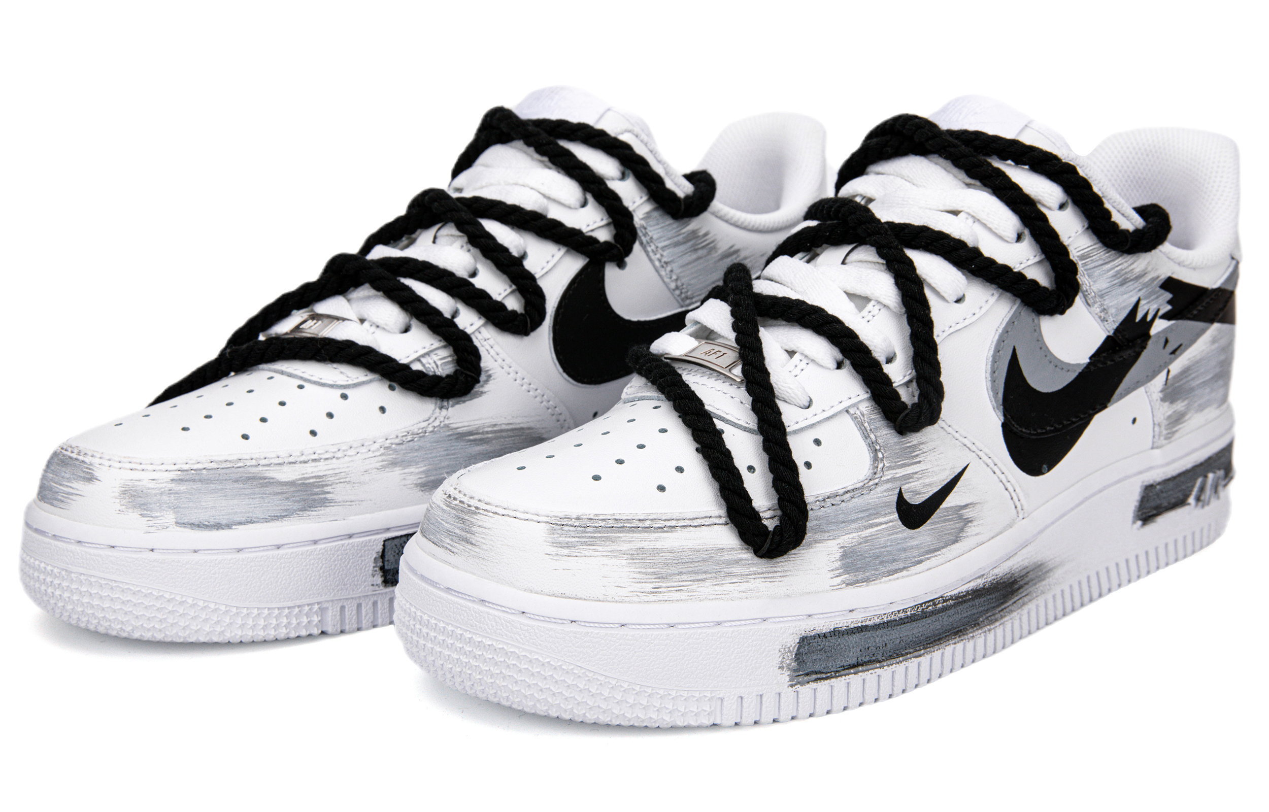 Lookbook カスタムAF1 ロー「時空の亀裂シャドウ」 CW2288-111(Team18-AF1断裂钩子水泥灰）