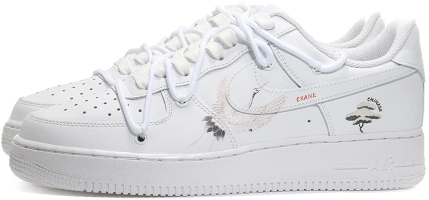 【定製球鞋】 Nike Air Force 1 Low 仙鶴松針 國潮 國風 復古經典 低幫 板鞋 男款 純白 Lookbook 【定製球鞋】 Nike Air Force 1 Low 仙鶴松針 國潮 國風 復古經典 低幫 板鞋 男款 純白