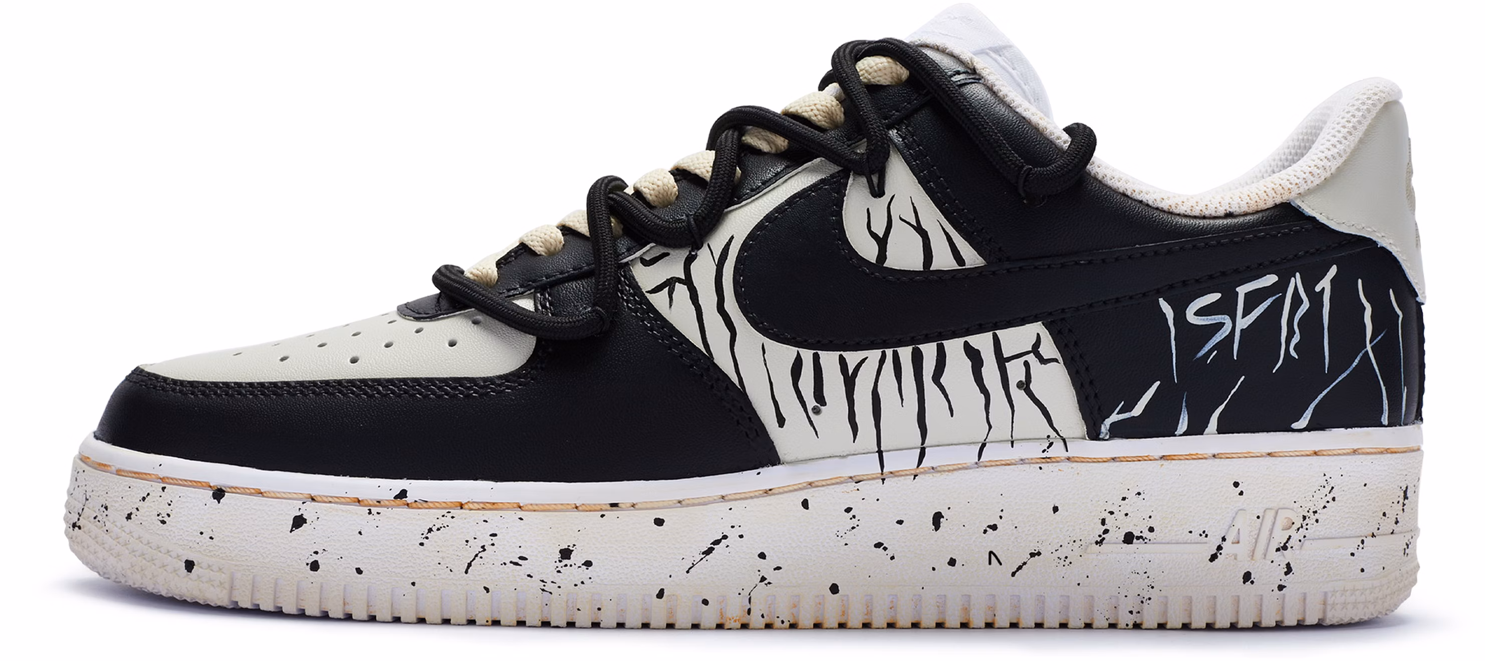 custom-shoes-nike-air-force-1-low-cream-black