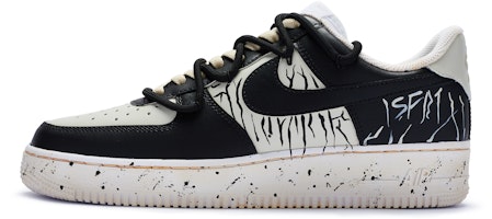 【客製化球鞋】Nike Air Force 1 Low BIGNIU 幽影交織 高街 手繪噴繪 低筒 板鞋 GS 米白黑 Buy 【客製化球鞋】Nike Air Force 1 Low BIGNIU 幽影交織 高街 手繪噴繪 低筒 板鞋 GS 米白黑