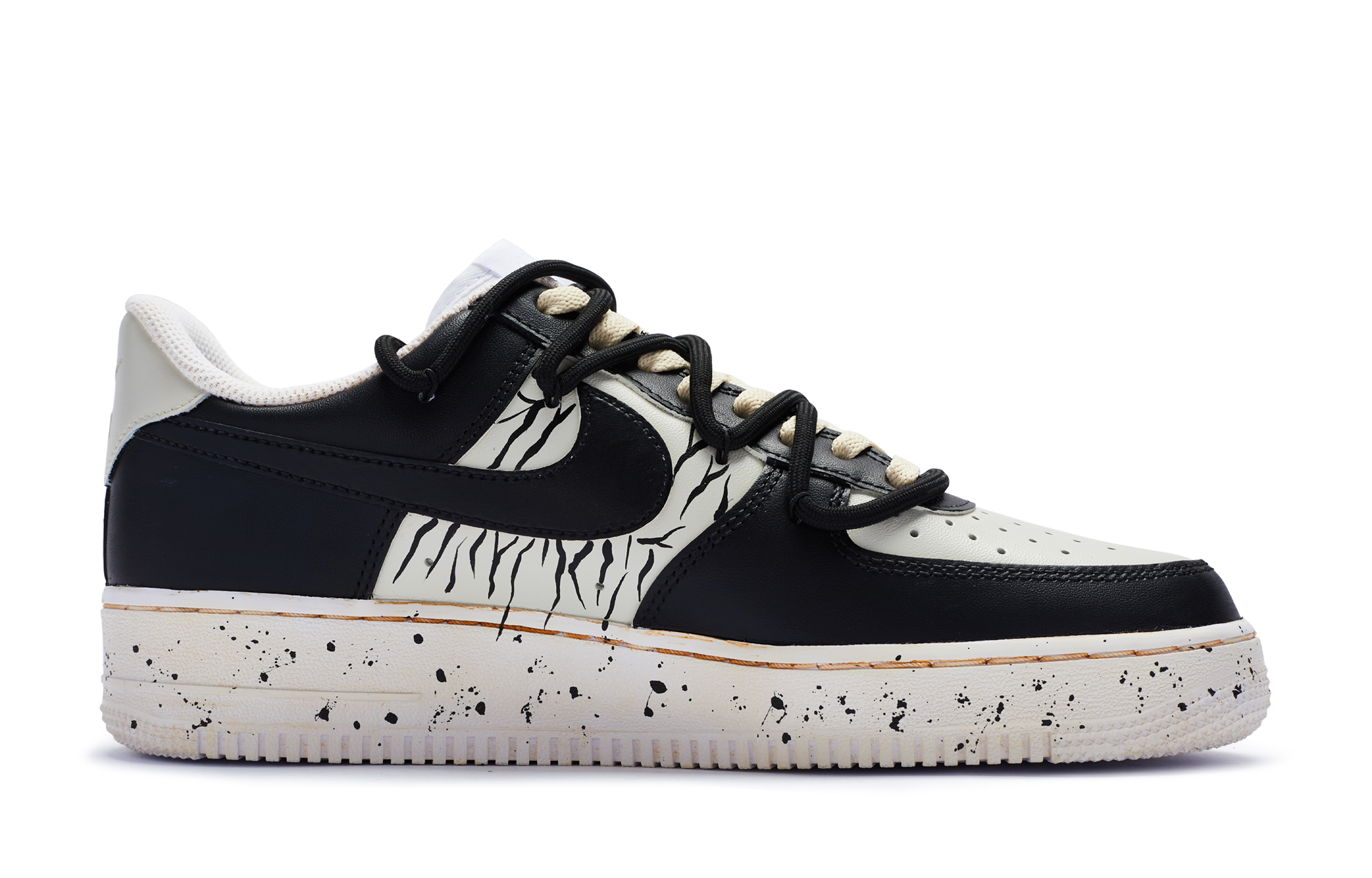 Order [Zapatillas Personalizadas] Nike Air Force 1 Low 'Crema Negro' DH2920-111(TeamR-女款幽影交织2米白黑)
