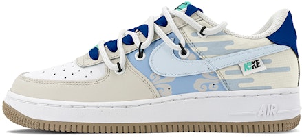 【定制球鞋】Nike Air Force 1 Low DSC 解構鞋帶 低幫 板鞋 GS 米白藍 Buy 【定制球鞋】Nike Air Force 1 Low DSC 解構鞋帶 低幫 板鞋 GS 米白藍