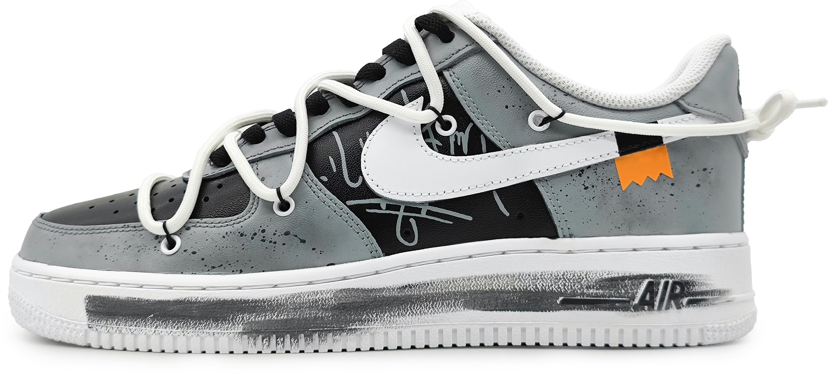 custom-shoes-nike-air-force-1-low-creative-graffiti-light-grey