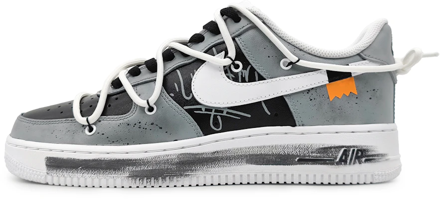 【定製球鞋】Nike Air Force 1 Low LE 心想事遂 創意塗鴉 高級灰 低筒 板鞋 GS 淺灰 Buy 【定製球鞋】Nike Air Force 1 Low LE 心想事遂 創意塗鴉 高級灰 低筒 板鞋 GS 淺灰