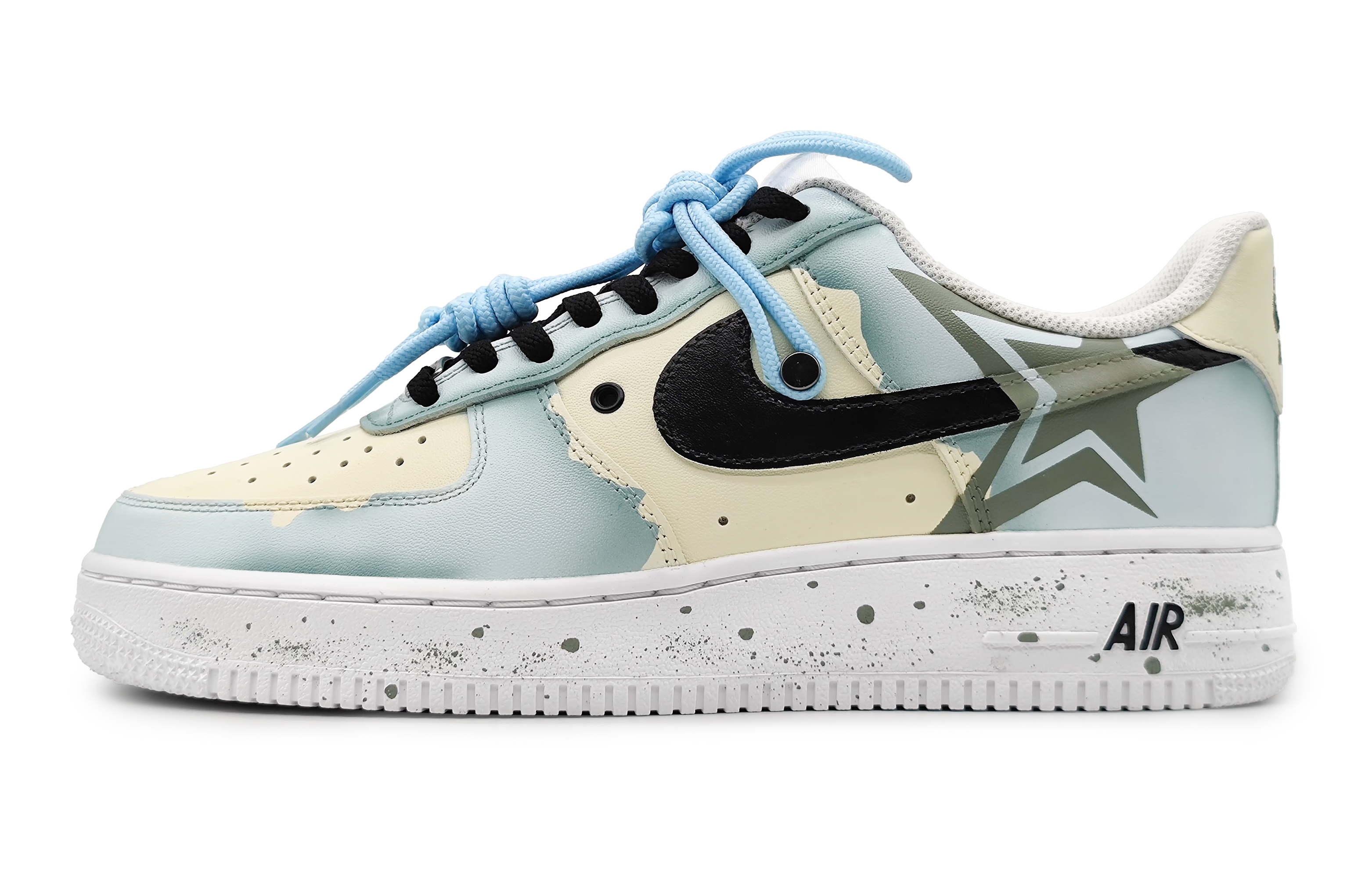 Buy 【客製球鞋】Nike Air Force 1 Low LE 星之所在 創意塗鴉 中國結 可拆卸 低筒 板鞋 GS 藍黃