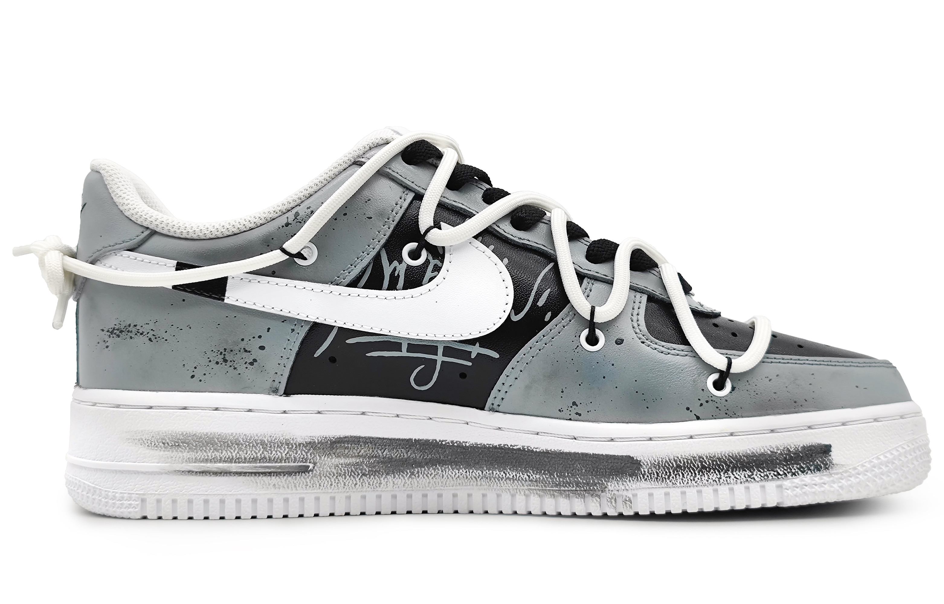 Order [定制鞋款] 耐克空军一号低帮 '创意涂鸦飞溅' CW2288-111(Team16-男款心想事成)