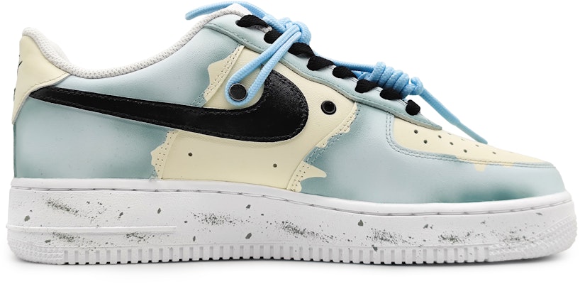 【客製球鞋】Nike Air Force 1 Low LE 星之所在 創意塗鴉 中國結 可拆卸 低筒 板鞋 GS 藍黃 Order 【客製球鞋】Nike Air Force 1 Low LE 星之所在 創意塗鴉 中國結 可拆卸 低筒 板鞋 GS 藍黃