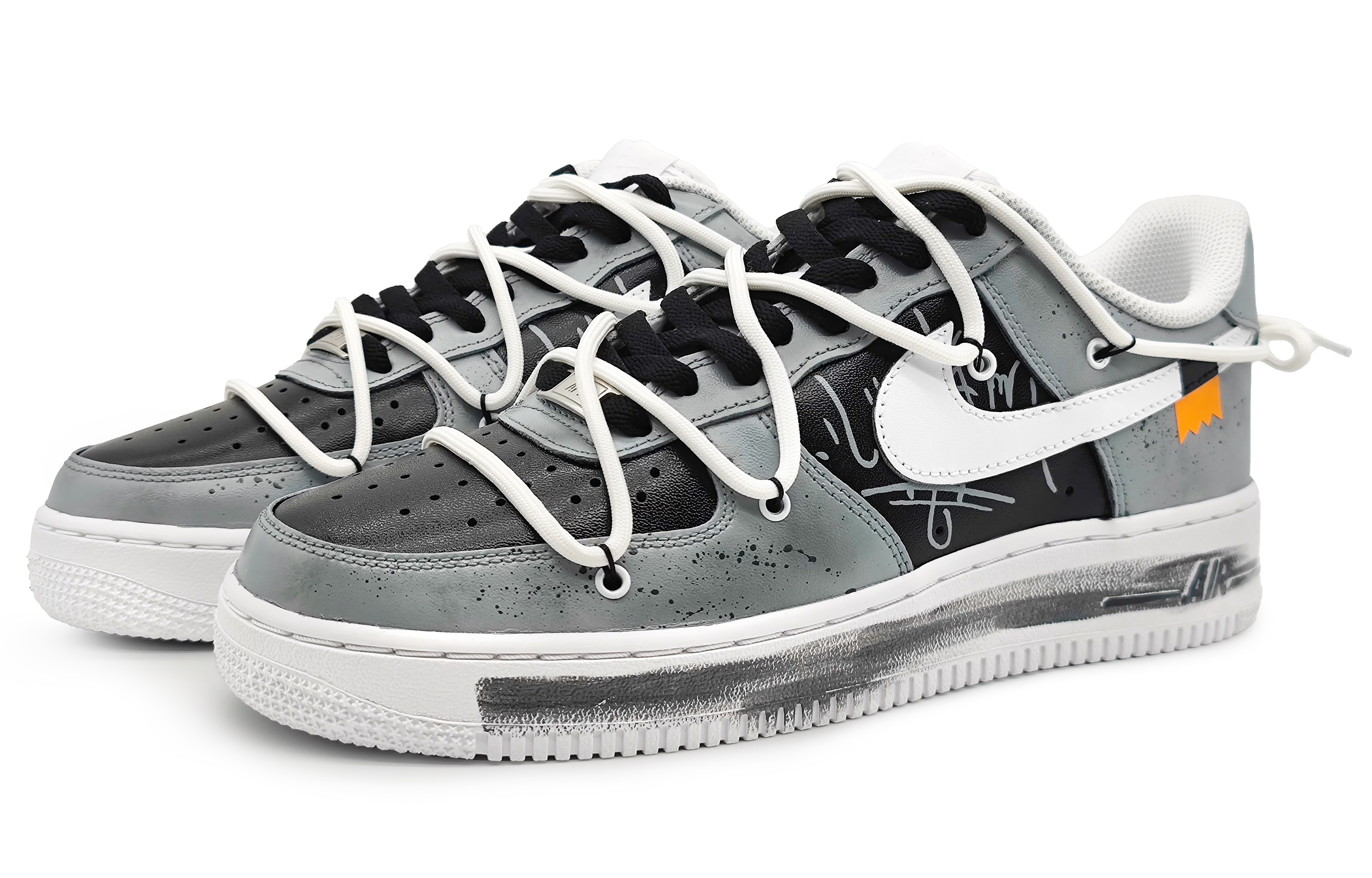 Lookbook [定制鞋款] 耐克空军一号低帮 '创意涂鸦飞溅' CW2288-111(Team16-男款心想事成)