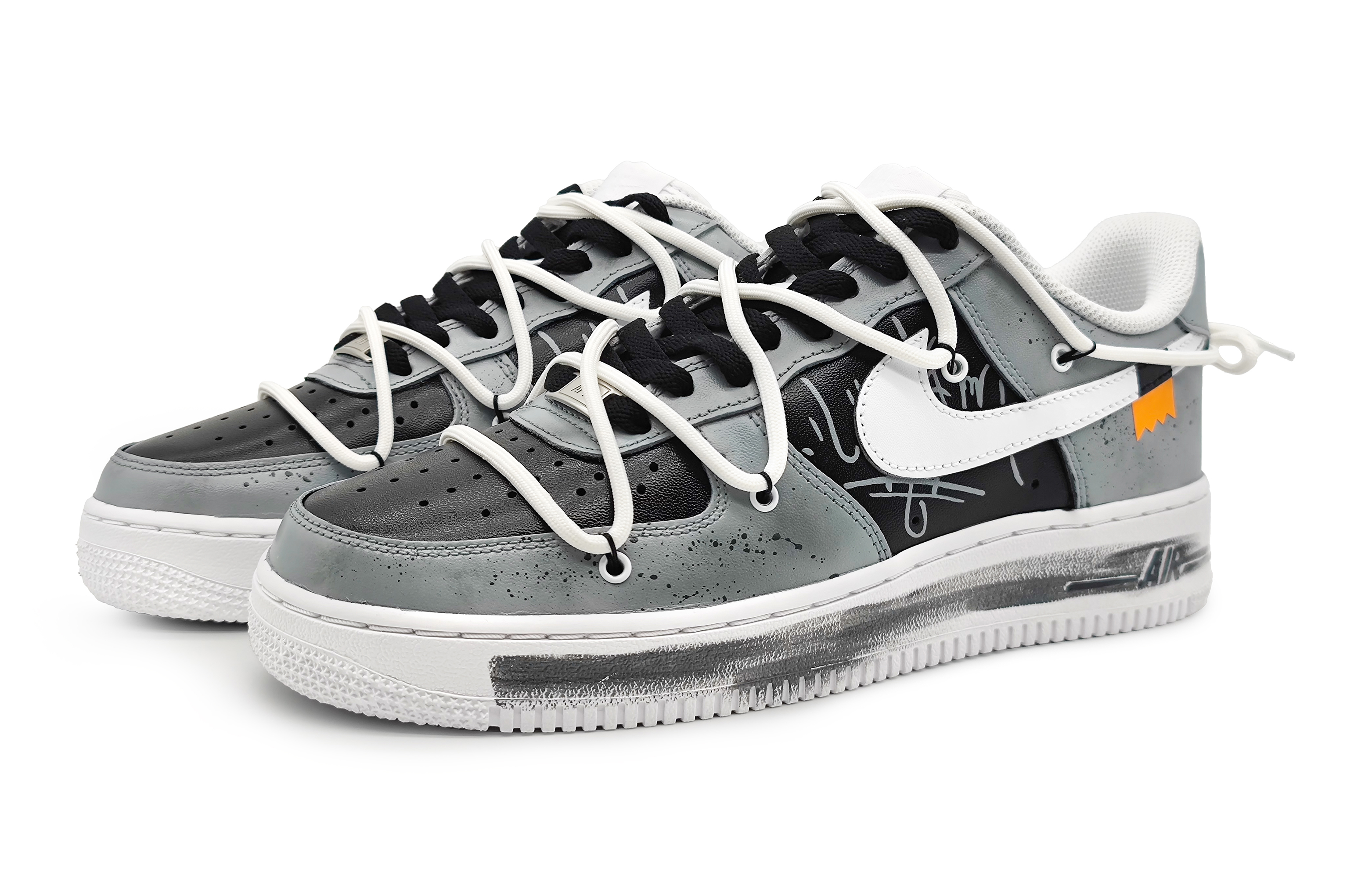 Lookbook [Sepatu Kustom] Nike Air Force 1 Low 'Graffiti Kreatif Abu Muda' DH2920-111(Team16-女款心想事成)