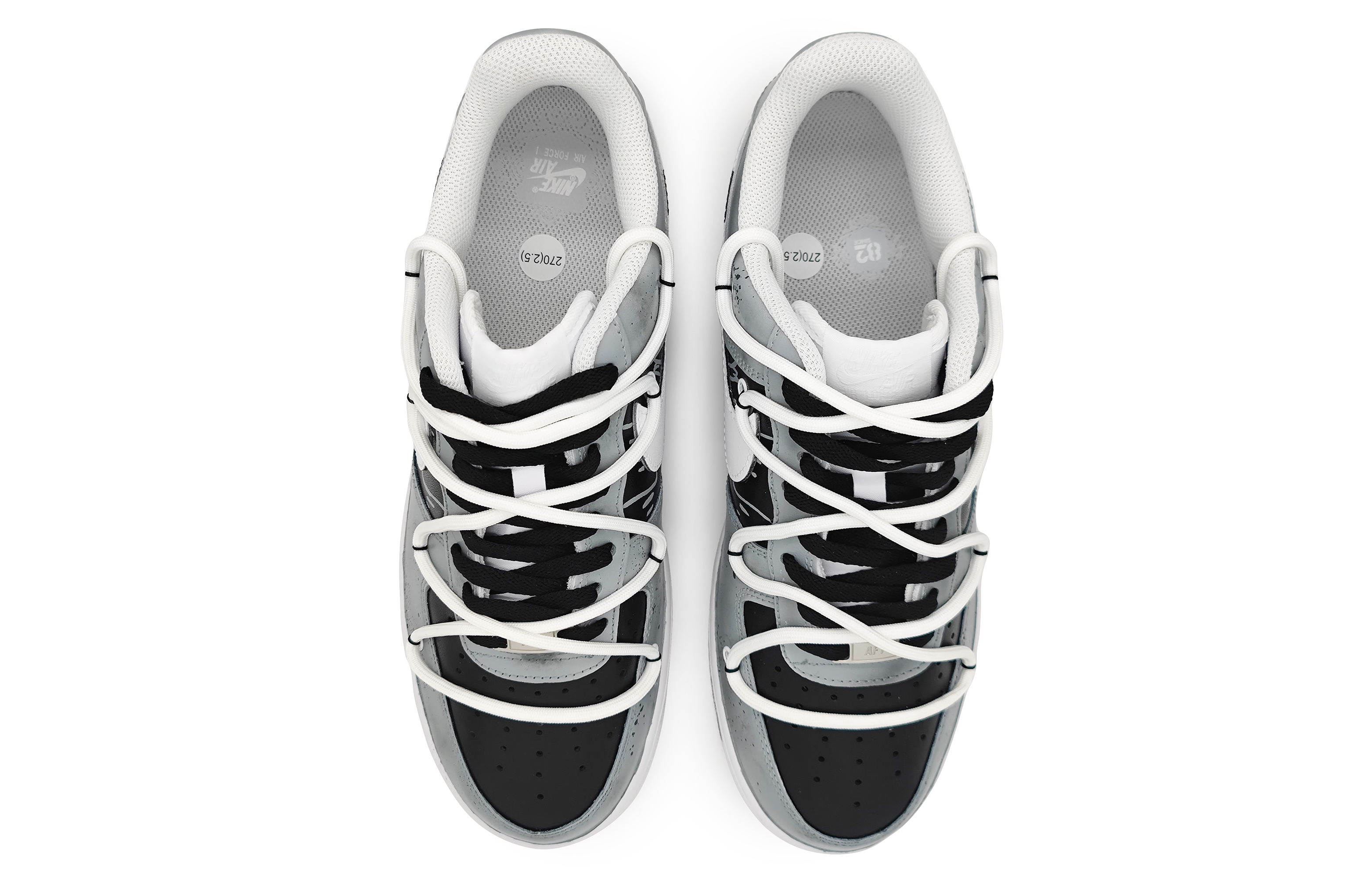 Shop [定制鞋款] 耐克空军一号低帮 '创意涂鸦飞溅' CW2288-111(Team16-男款心想事成)