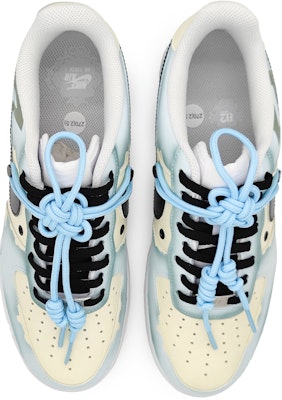 【客製球鞋】Nike Air Force 1 Low LE 星之所在 創意塗鴉 中國結 可拆卸 低筒 板鞋 GS 藍黃 Shop 【客製球鞋】Nike Air Force 1 Low LE 星之所在 創意塗鴉 中國結 可拆卸 低筒 板鞋 GS 藍黃