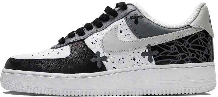custom-shoes-nike-air-force-1-low-cross-braids-black-white