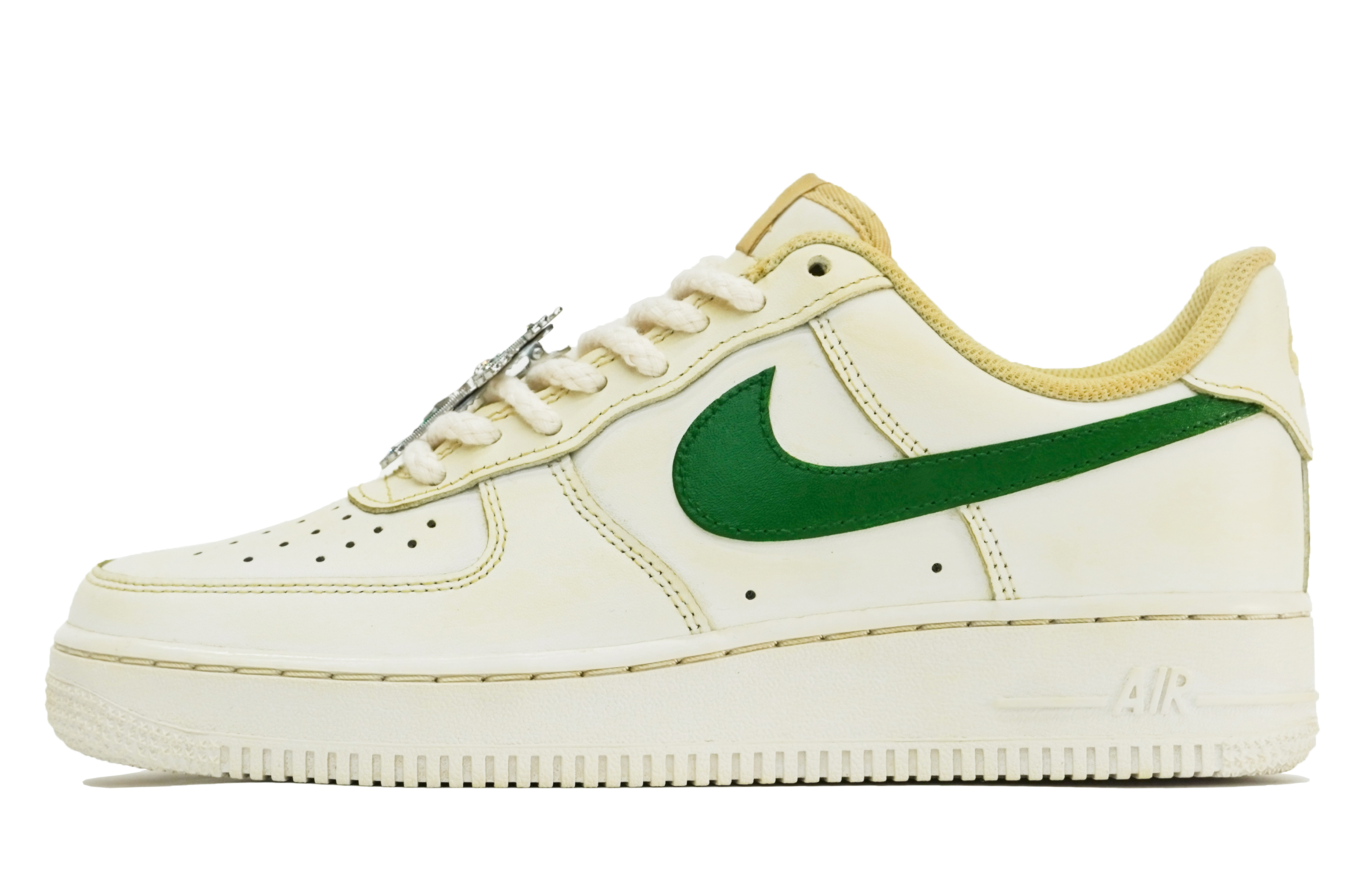 Buy [Sepatu Kustom] Nike Air Force 1 Low 'Cross Green Sand Dune' CW2288-111(Team14-沙丘S-Box)