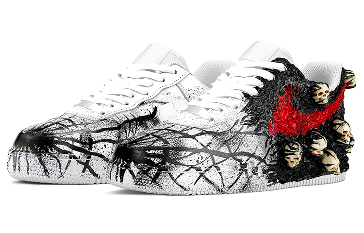 Lookbook Zapatillas Nike Air Force 1 Low 'Cthulhu Skull Negro Rojo' CW2288-111(TeamY-男款克苏鲁地狱使者黑红)