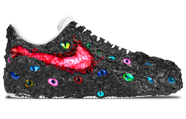 Lookbook 【定制球鞋】Nike Air Force 1 Low 07 low 憤怒克蘇魯vs毒液 暗黑系 特殊材料 低幫 板鞋 男款 黑