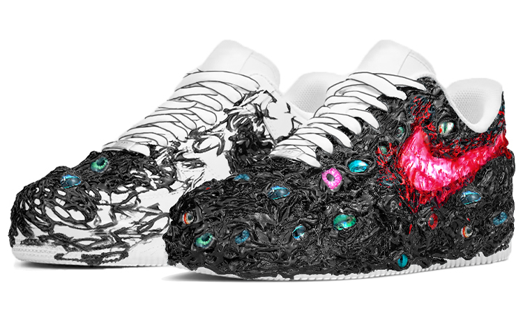 Purchase 【定制球鞋】Nike Air Force 1 Low 07 low 憤怒克蘇魯vs毒液 暗黑系 特殊材料 低幫 板鞋 男款 黑