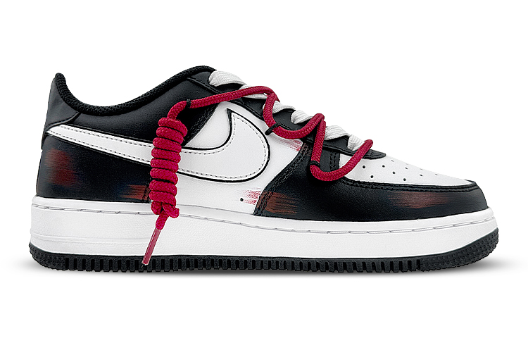 Order [定制鞋] 耐克空军1号低帮‘丘比特简约黑白红’ DV1621-001(Team40-GS丘比特黑白红)