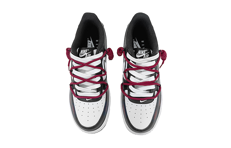 Shop [定制鞋] 耐克空军1号低帮‘丘比特简约黑白红’ DV1621-001(Team40-GS丘比特黑白红)