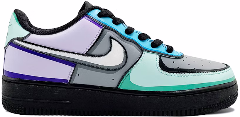 나이키 에어포스 1 로우 '커스텀 3D 그라피티 블랙 퍼플 그린' CW2288-001(Team-E男款3D手绘涂鸦黑紫绿) Order 나이키 에어포스 1 로우 '커스텀 3D 그라피티 블랙 퍼플 그린' CW2288-001(Team-E男款3D手绘涂鸦黑紫绿)