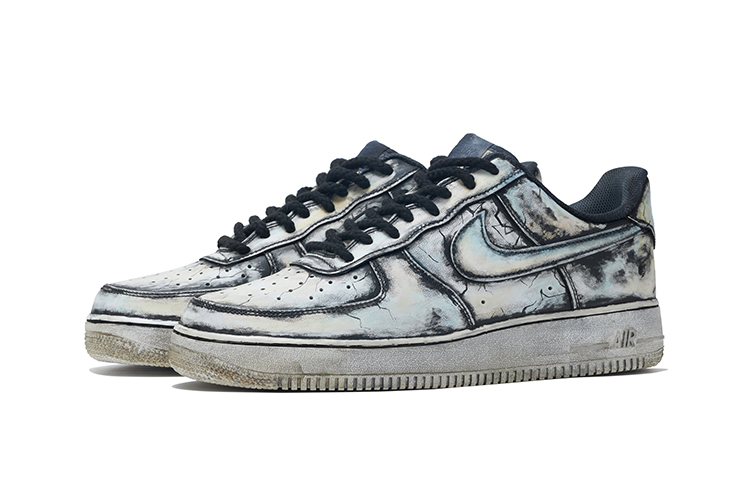 Lookbook [カスタムシューズ] ナイキ エア フォース 1 ロー 'カスタム ドゥームズデイ ブラック ホワイト' CW2288-111(Team11-末日黑白男款)