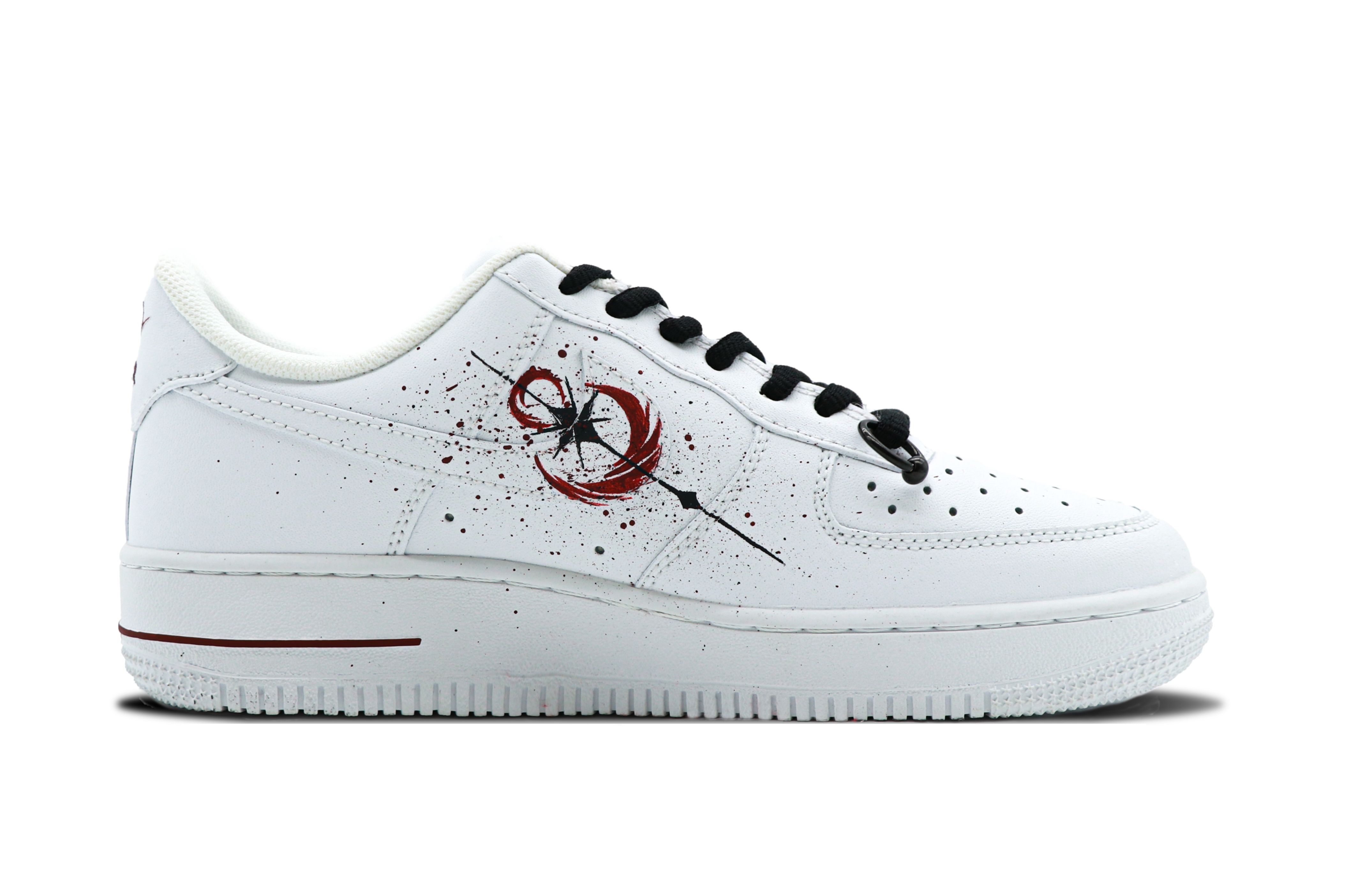 Lookbook [定制鞋款] 耐克空军一号低帮'定制哥特手绘白红' CW2288-111(Team147-白色哥特)