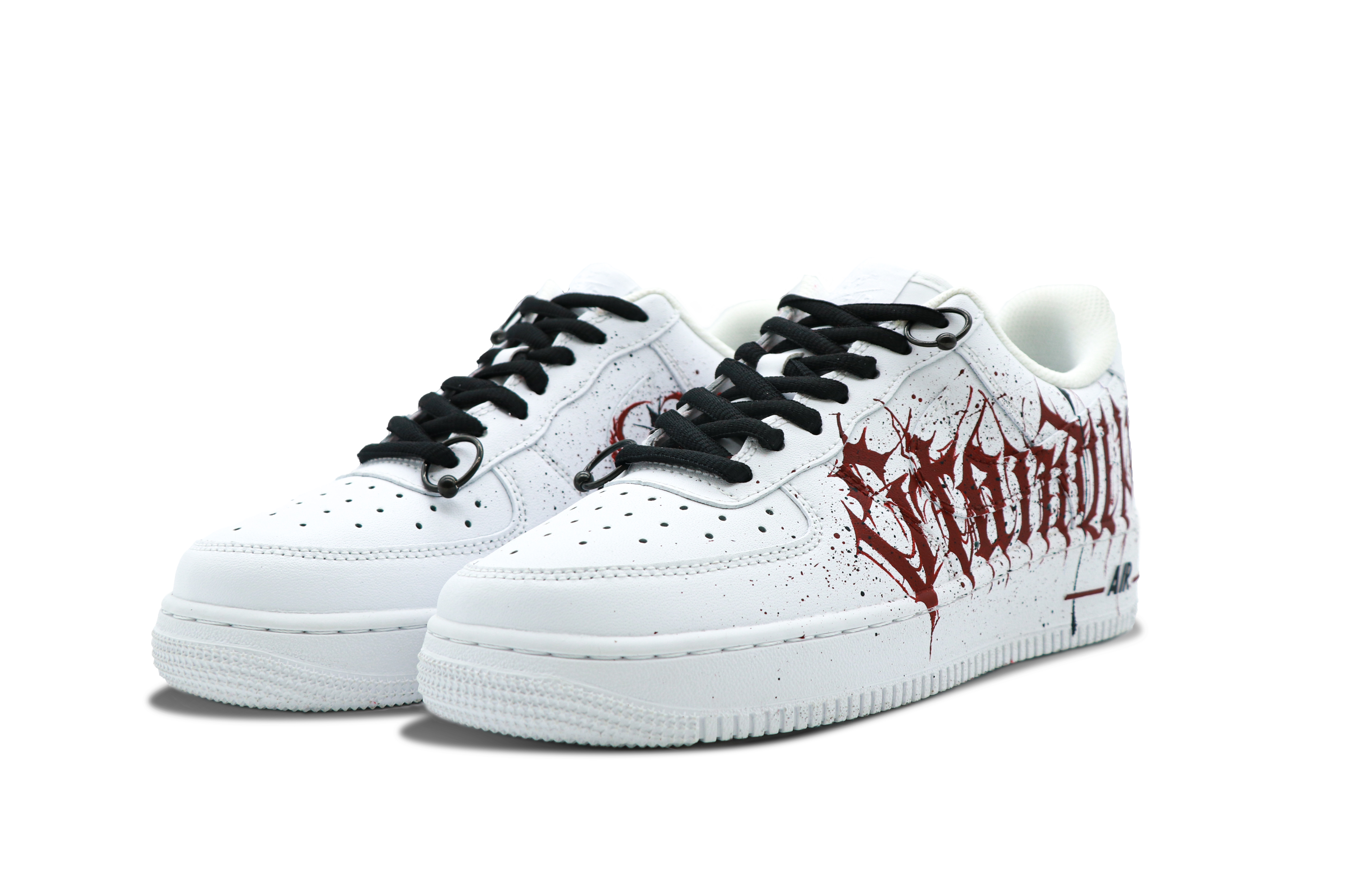 Shop [定制鞋款] 耐克空军一号低帮'定制哥特手绘白红' CW2288-111(Team147-白色哥特)
