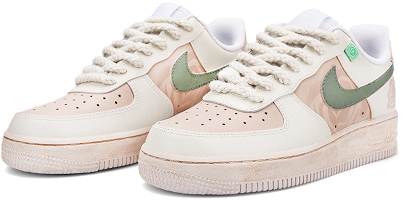 【定制球鞋】 Nike Air Force 1 Low 空軍一號 手繪噴繪 莫蘭迪 玫瑰花卉 復古做舊 休閒 低筒 板鞋 男款 白綠粉 Lookbook 【定制球鞋】 Nike Air Force 1 Low 空軍一號 手繪噴繪 莫蘭迪 玫瑰花卉 復古做舊 休閒 低筒 板鞋 男款 白綠粉