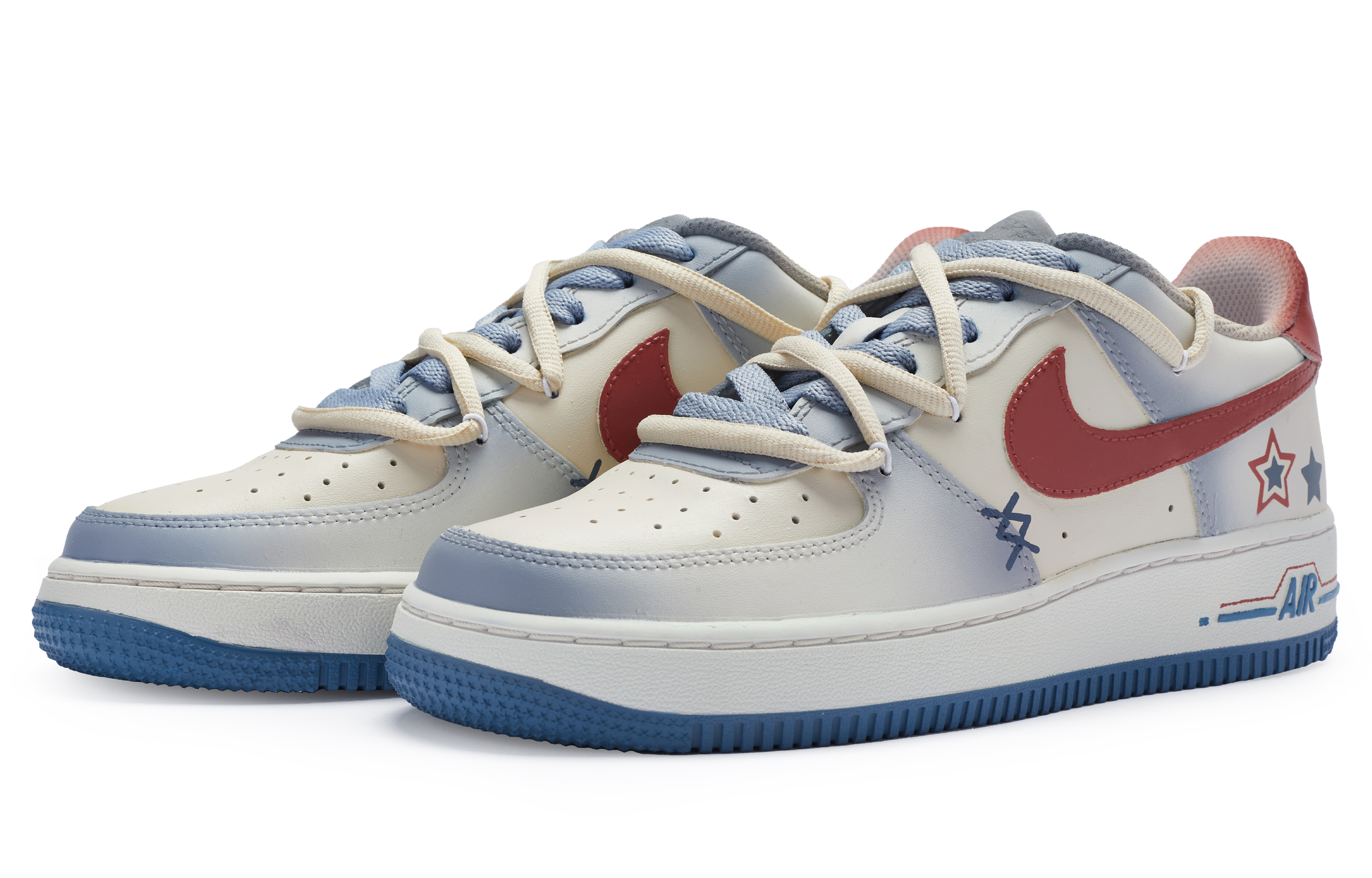 Lookbook Nike Air Force 1 Low Personalizadas Azul y Blanco CW2288-111(Team80-男款心动舒适区白蓝)