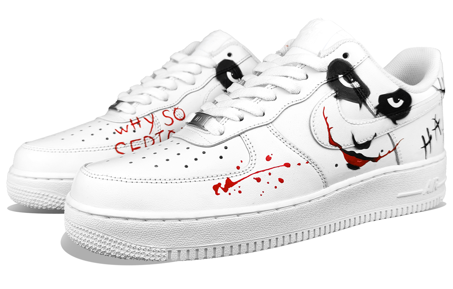 Lookbook カスタム エアフォース1 ロー "ジョーカー落書き" CW2288-111(Team50-男款AF1小丑手绘)